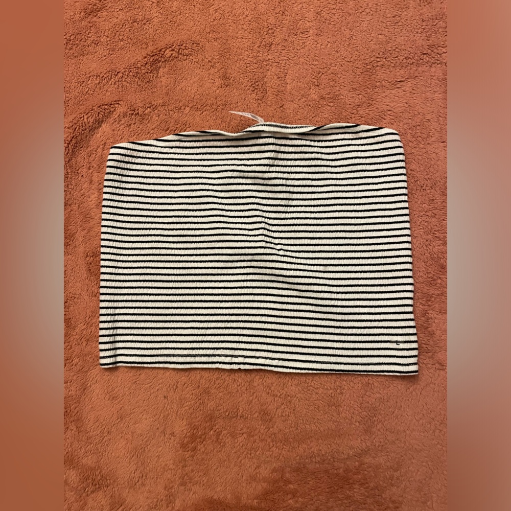 American Eagle Black and White Striped Tube Top NWT